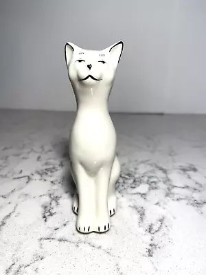 Buy Belleek Kitty Figurine Porcelain Whimsical 5  MINT White Blue Eyes Handpainted • 18.63£