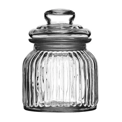 Buy Glass Storage Jars Ribbed Vintage, For Sweets Candy Tea Coffee Sugar Set Of 3 • 10.99£