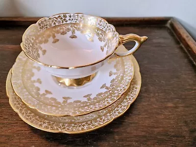 Buy Stunning 50s Royal Stafford Daisy Bone China Wide Mouth Tea Cup Saucer And Side • 39£