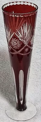 Buy Bohemian Cut Glass Vase. 1950's • 4.99£