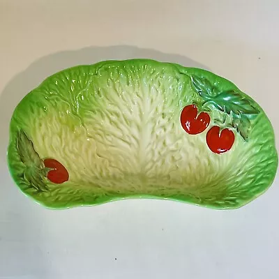 Buy Beswick Lettuce Cabbage Leaf Majolica Serving Dish Tomato Art Deco Side Server • 19.99£