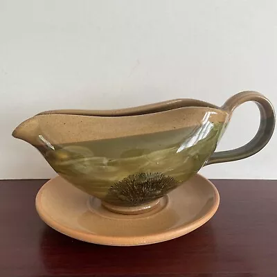 Buy Vintage Boscastle Pottery Jug Gravy Boat &Saucer Roger Irving 1997 Stamped R605 • 15.98£