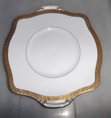 Buy Minton Gold White Bone China 26 X 23.5cm Cake Sandwich Plate • 16.99£