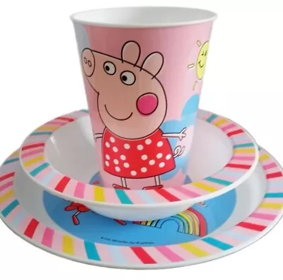 Buy Peppa Pig 3pcs Kids Dinner Tableware Set Plate, Bowl & Tumbler • 8.50£