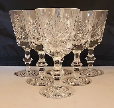 Buy EDINBURGH CRYSTAL STAR OF EDINBURGH PATTERN  6 X LARGE WINE GLASSES • 90£