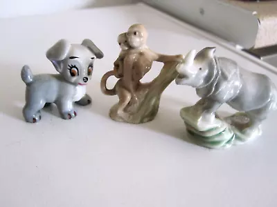 Buy Vintage Wade Whimsies 1960s-80s X 3 MONKEY,RHINO,LADY AND THE TRAMP • 5.99£