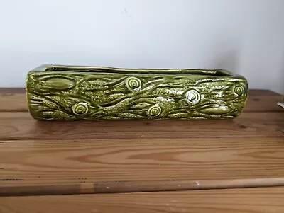 Buy Vintage Dartmouth Pottery Log Effect Planter Posy Trough Green 108 Retro 31cm • 7£