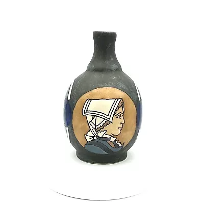 Buy HB Quimper ODETTA Ceramic Vase Breton Woman Art Deco Background • 155.63£