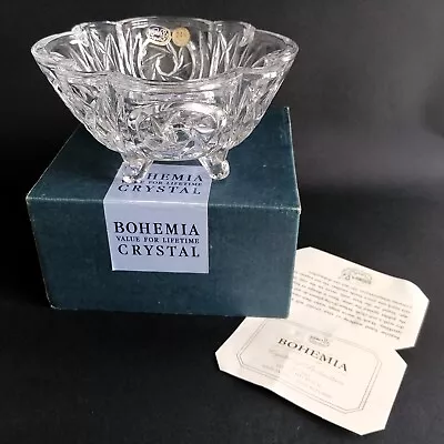 Buy Bohemia Crystal Lead Crystal Glass 4-Footed Bowl Pinwheel 6  Czech Birthday Gift • 29.95£