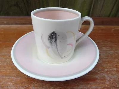 Buy Susie Cooper  Coffee Can & Saucer In 934 Pink  Leaves C1934 • 24£