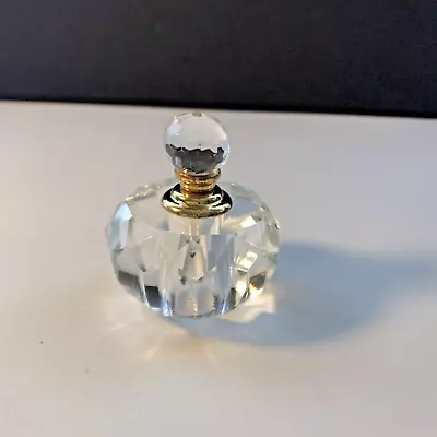 Buy Vintage Heavy Cut Glass Crystal Faceted Perfume Bottle & Dispenser • 9.99£