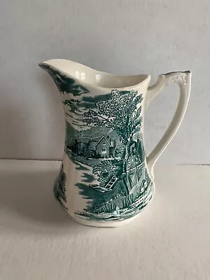 Buy Vintage Alfred Meakin England, Green Transferware Tintern Pitcher / Jug • 26.09£