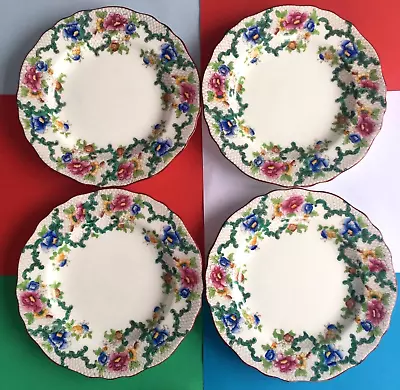 Buy Antique, Vintage Cauldon Ltd Four Dessert Plates Or Salad Plates 19 Cm 🌷🌹🌷🌹 • 18£