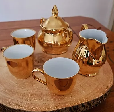 Buy Vintage Gold Lustre Winterling Marktleuthen Bavaria   Cups Creamer Sugar Bowl  • 25£