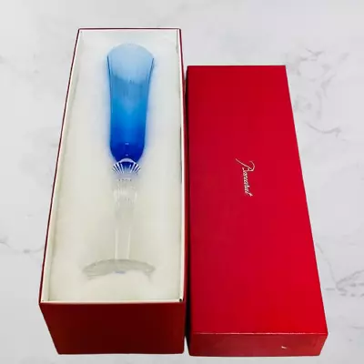 Buy Baccarat MILLE NUITS FLUTISSIMO Crystal Champagne Glass Blue Signed W/Box Unused • 278.97£