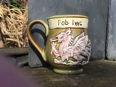 Buy Vintage Welsh Dragon Studio Pottery Mug - Fob Lwk -  Good Luck! • 16.50£