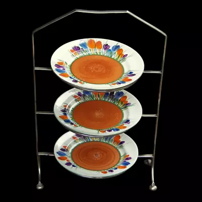 Buy CLARICE CLIFF 1930s Art Deco Bizarre Autumn Crocus THREE TIER CAKESTAND • 75£