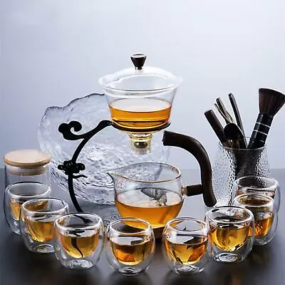 Buy Lazy Kungfu Glass Tea Set Tea Maker Drip Pot Glass Teapot For Tea Coffee • 30.10£