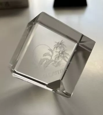 Buy Paperweight Laser Etched Glass Crystal 3D Holographic Crystal Cube Mauritius • 4.99£