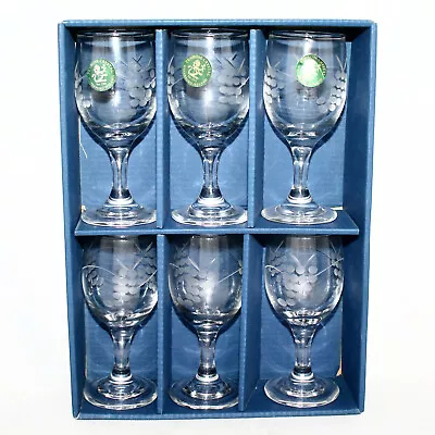 Buy Vtg PENROSE Waterford Crystal  Handcut 4  Sherry Glasses Set Of 6 Etched Grapes • 82.01£