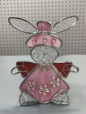 Buy Stain Glass Tea Light Holder Easter Parade Window Sun Catcher Pink Easter Bunny  • 13.05£