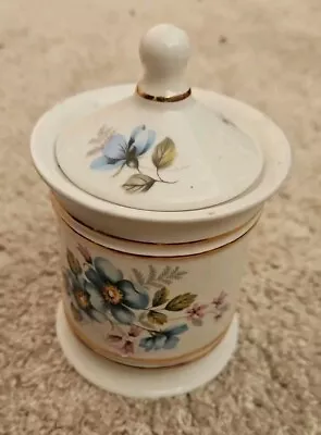 Buy Vintage Old Foley James Kent Blue Floral Lidded Jar Vanity Trinket Pot Storage • 9.99£