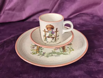 Buy Vintage Purbeck Pottery Child's Dinner Set - Illustration By Gisela Gottsclich • 18£