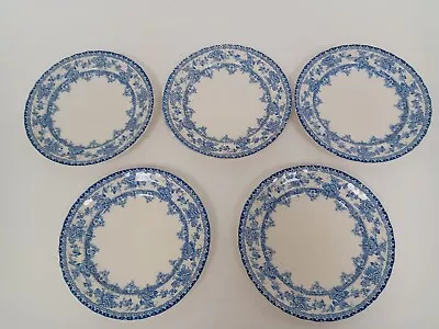 Buy Antique Losol Ware Watford Dinner Plates X5 Late Mayers White/Blue 24cm • 6.99£