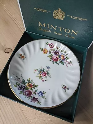Buy Vintage Minton Bone China Boxed Marlow Fluted Gilt Edge Jam Trinket Dish Floral • 5£
