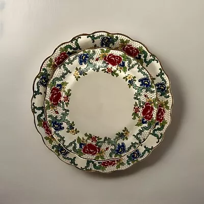 Buy Booths Floradora A8042 Vintage China Side Plates Pair • 9.99£