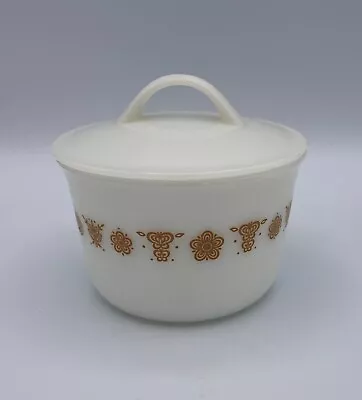 Buy Corning Pyrex Butterfly Gold Glass Sugar Bowl Dish With Plastic Lid MINT • 23.30£