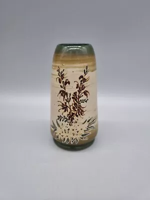 Buy An Australian Pottery Vase Hand Painted, Incised 'DR'. Forest Ground Set, 1983. • 28£