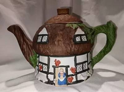 Buy Vintage Staffordshire Christopher Wren Cottage Teapot Fine China • 10.99£