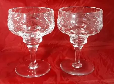 Buy   Vintage Pair Of Hand Cut Edinburgh Crystal Champagne Cocktail Glasses  • 22£