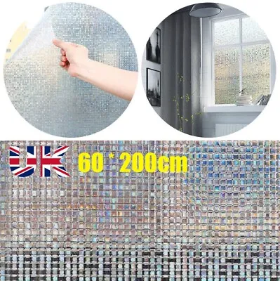 Buy 3D Rainbow Window Film Stained Glass Static Cling Sticker Home Office Privacy • 11.49£