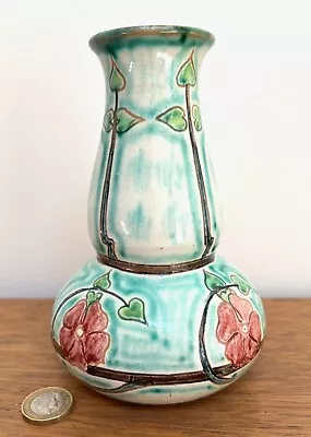 Buy Victorian Tom Hall Floral Decorated Birkenhead Della Robbia Vase By Cass Walker • 899.99£