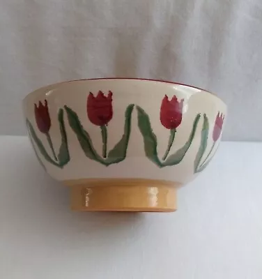 Buy Nicholas Mosse Yellow Ware Pottery Red Tulip Spongeware Pedestal Bowl Ireland  • 18£