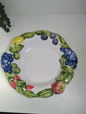 Buy Bassano Ceramic Hand Painted Dish 14 3/16in Fruit Motif From Italy • 22.99£