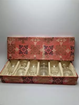 Buy 6x Antique Edwardian Cut & Etched Small Wine/sherry Glass In Original  Boxed • 22.50£