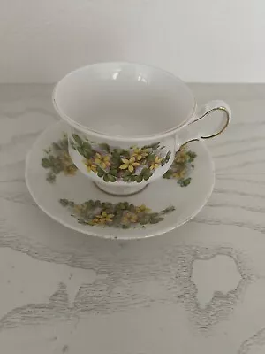 Buy Queen Anne Bone China Cup And Saucer Set Yellow Flowers Used Condition • 2.50£