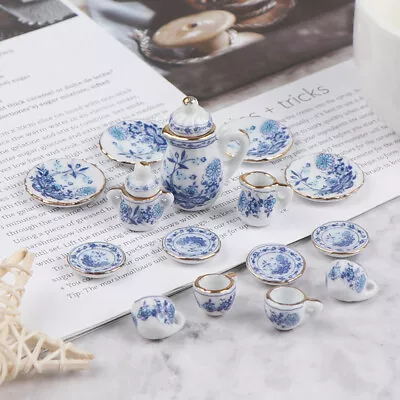 Buy 15Pcs 1:12 Dollhouse Miniature Tableware Porcelain Ceramic Tea Cup Set:UK • 6.49£
