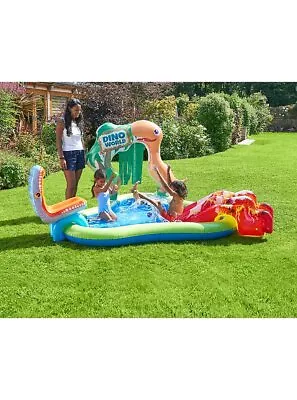 Buy 🌟 Kids' Play Centre - Volcano Slide, Inflatable Dinosaur & Water Archway 🦖💦 • 42.99£