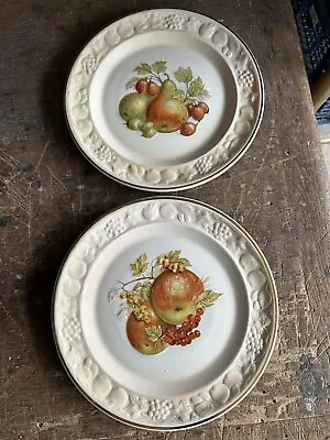 Buy Palissy - Royal Worcester Group  - Crown Ware Fruit Design Plates X 2 • 6£