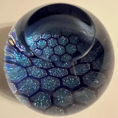 Buy Robin Lehman Dichroic Honeycomb Hexagons Lampworked Paperweight 2.5  Signed • 46.60£