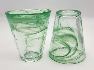 Buy Kosta Boda Green Swirl Mine Tumbler Set Ulrica Hydman-Vallien Art Glass Sweden • 33.54£