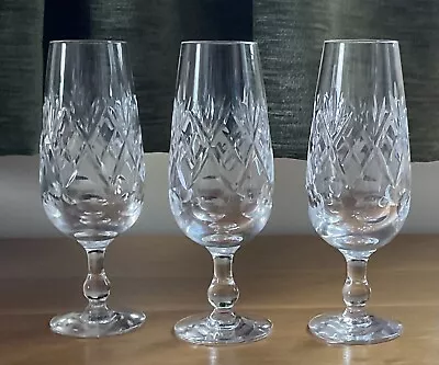 Buy 3 X Royal Doulton Crystal Georgian Cut Champagne Flutes Glasses • 35£