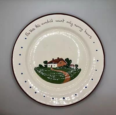 Buy Vintage Dartmouth Pottery Devon Hand Made England  Motto Plate 25cm Dia • 9.95£