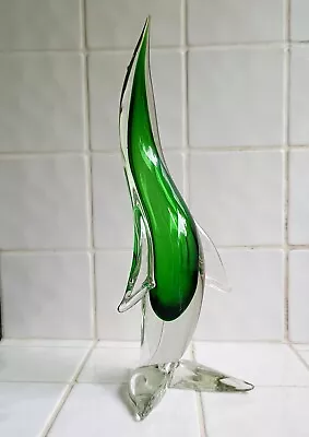 Buy Murano Da Ros Cenedese  Vintage Green Sommerso Art Glass Penguin - Retro 1960s • 59.95£