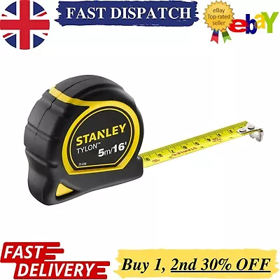 Buy Stanley Pocket Measure Tylon Tape | 5m & 8m | Durable | Imperial & Metric • 8.49£