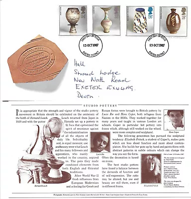 Buy Gb Fdc 1987 Studio Pottery • 0.50£